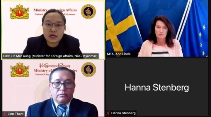 နိုင်ငံခြားရေးဝန်ကြီးဒေါ်ဇင်မာအောင် ဆွီဒင်နိုင်ငံခြားရေးဝန်ကြီးနှင့်တွေ့ဆုံဆွေးနွေး