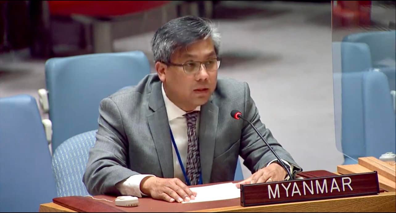 ကုလသမဂ္ဂ လုံခြုံရေးကောင်စီ၏ ပြတ်သားထိရောက်သည့် အရေးယူမှုသည် မြန်မာနိုင်ငံ၌ ဖြစ်ပွားနေဆဲဖြစ်သည့် ဆိုးဝါးသောပြစ်မှုများအတွက် အသက်ကယ်အတားအဆီးဖြစ်စေမည်ဖြစ်၊ လုံခြုံရေးကောင်စီအနေနှင့် မြန်မာနိုင်ငံ၌ ဖြစ်ပွားလျက်ရှိသော ဥပဒေချိုးဖောက်မှုပြစ်မှုများအား တားဆီးပေးရန် မြန်မာနိုင်ငံပြည်သူများကိုယ်စား သံအမတ်ကြီး ဦးကျော်မိုးထွန်းမှ တိုက်တွန်းတောင်းဆိုခဲ့